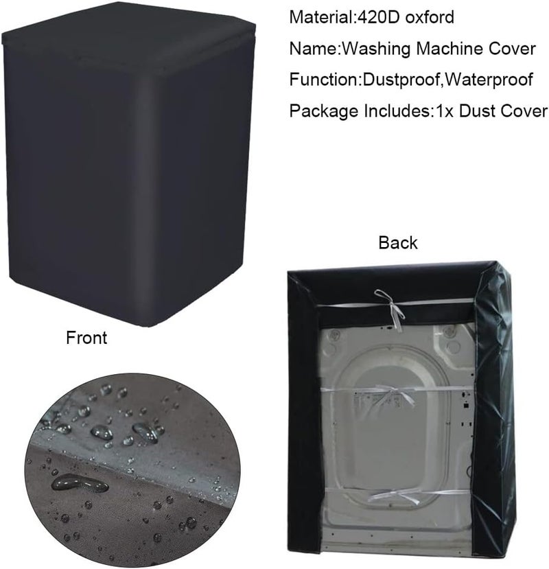 SUNSURE - Valid Brand غطاء حماية لغسالة التحميل العلوي - مضاد للغبار، مضاد للماء، أسود (XL-22.5x24.5x37.5 بوصة) - Image 3